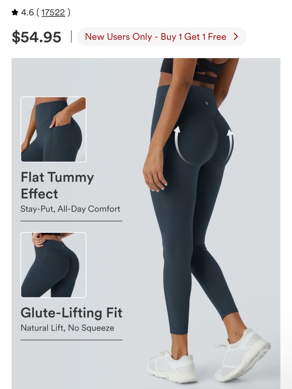 HALARA High-Rise Glute-Lift Leggings in Carbon